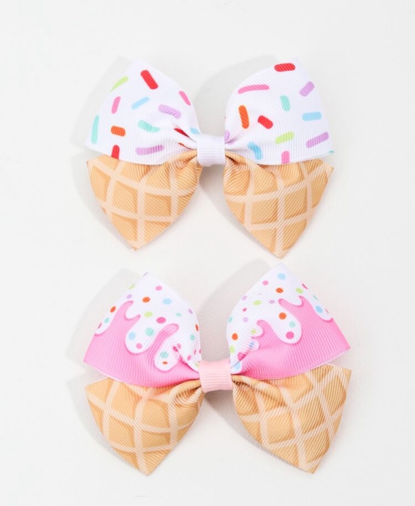 Ice cream summer ribbon Hair Bow
