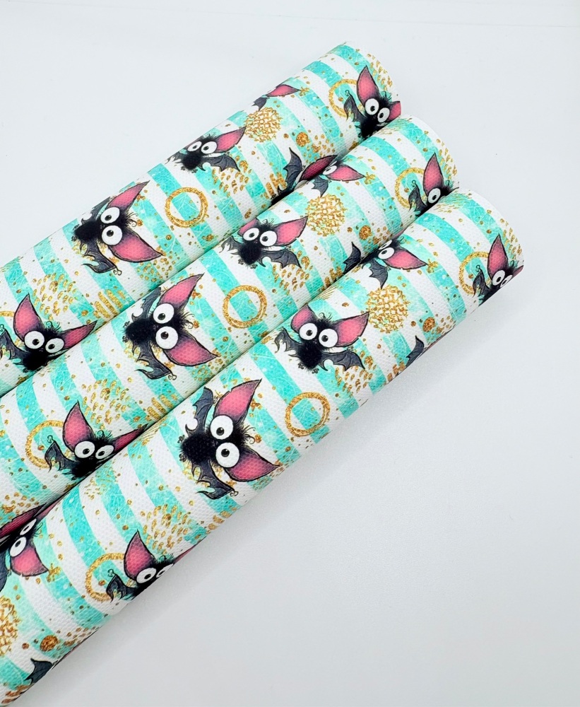 1335 - Blue Stripe Bat halloween printed canvas sheet