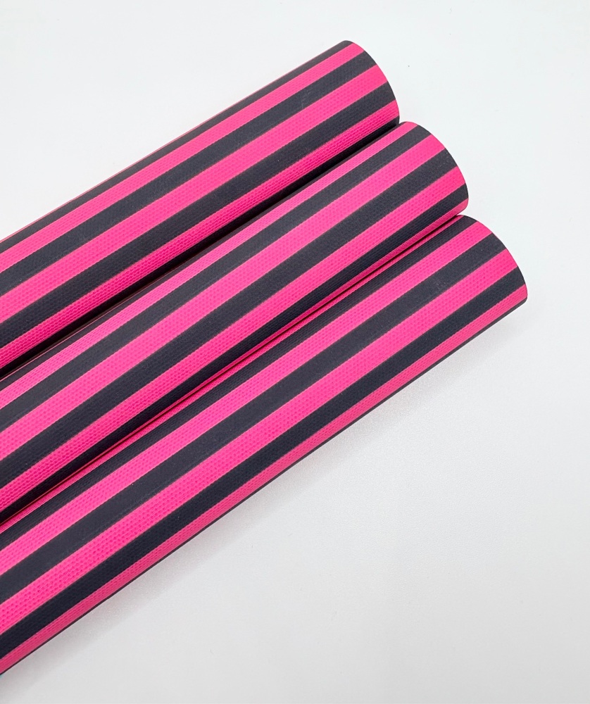 1580 - Halloween pink and black stripe printed canvas fabric sheet