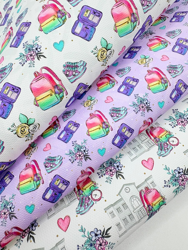 Back to school rainbow back back bag printed canvas fiver friday bundle