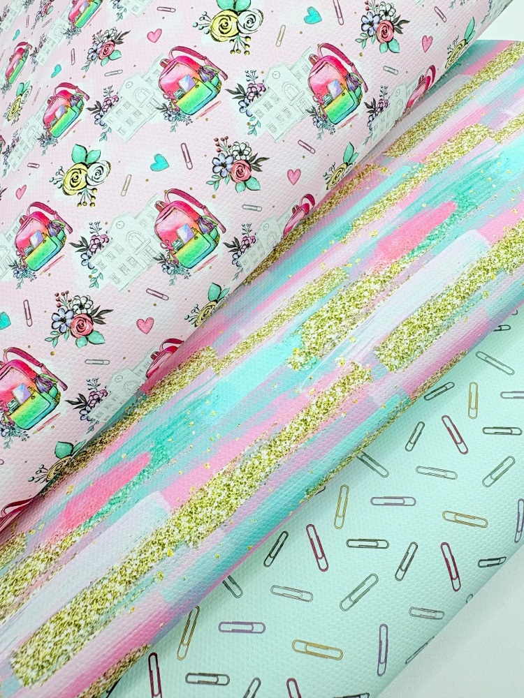 Back to school rainbow school bag printed canvas fiver friday bundle