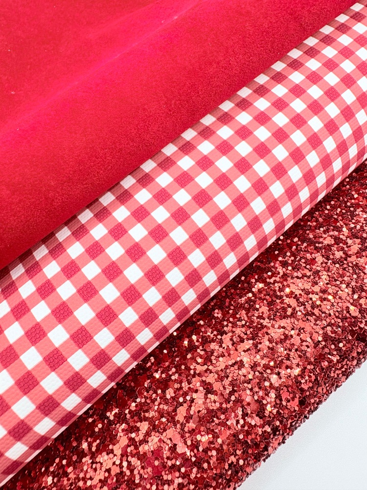 RED GINGHAM - school printed canvas fiver friday bundle