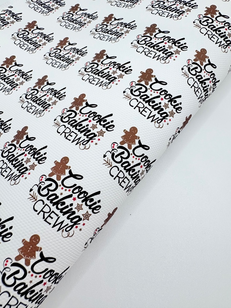 1625 - Cookie baking crew christmas clipart printed canvas fabric sheet