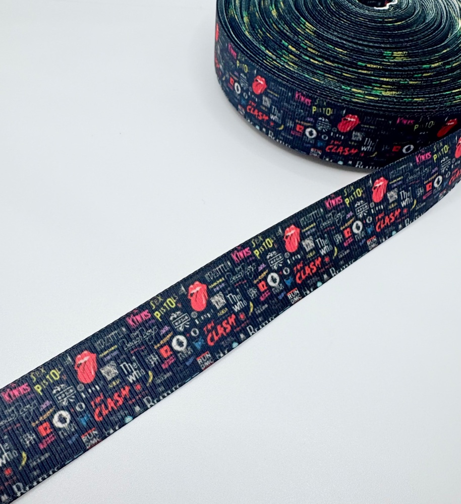 CLEARANCE 1" 25mm Sex pistols grosgrain ribbon
