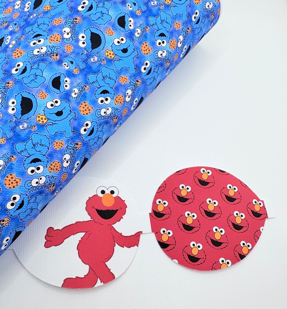 Elmo Sesame Street printed pre cut bow loop