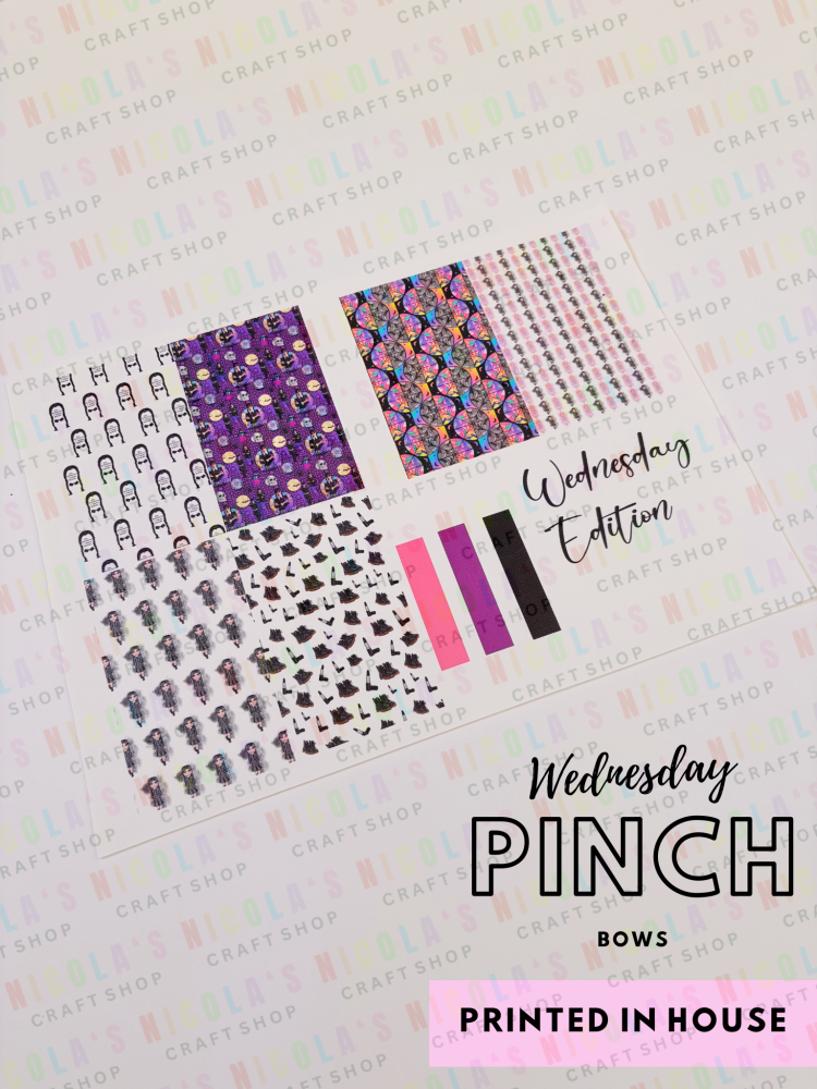 Wednesday Pinch Bow Cut n Pinch printed leather sheet