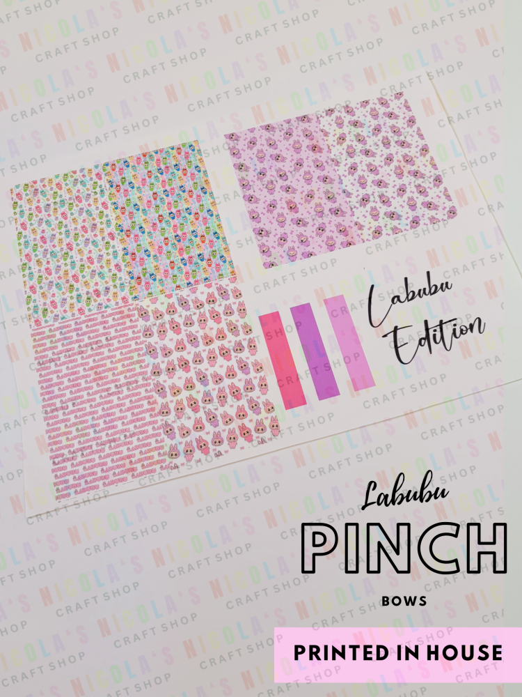 Labubu Pinch Bow Cut n Pinch printed leather sheet