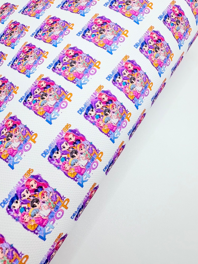 1759  - K pop demon hunters print printed canvas fabric sheet