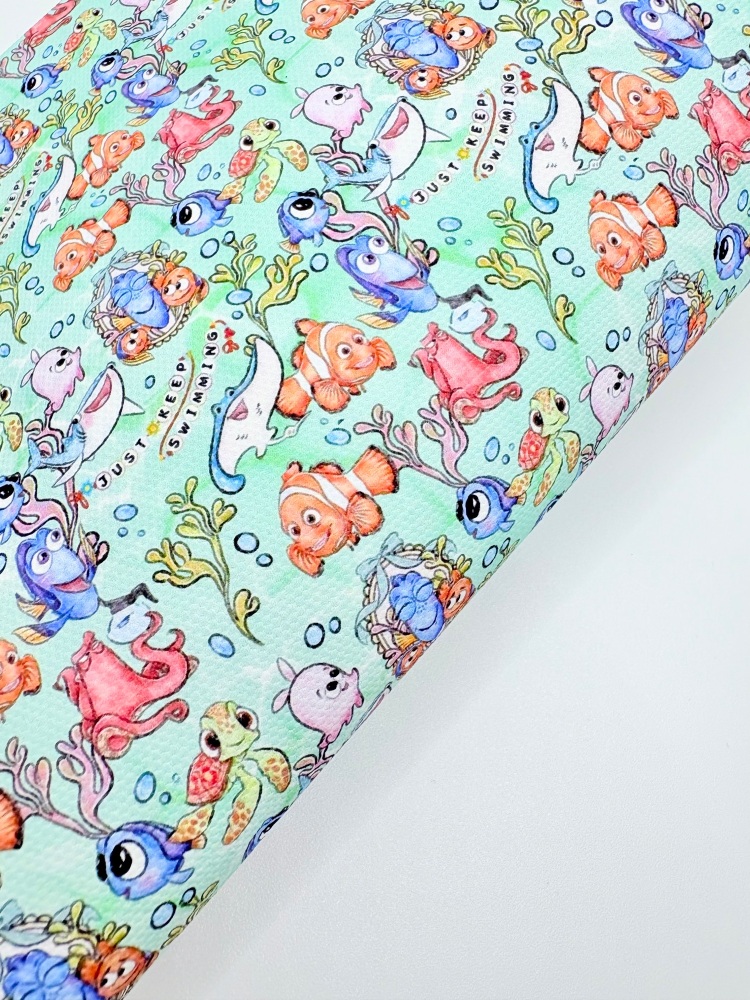 1759  - Clown fish finding nemo printed canvas fabric sheet