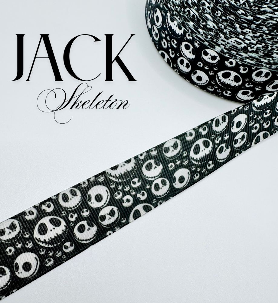 25mm Black Jack Halloween grosgrain ribbon