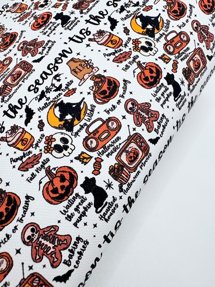 1338 - Tis the season halloween printed canvas sheet