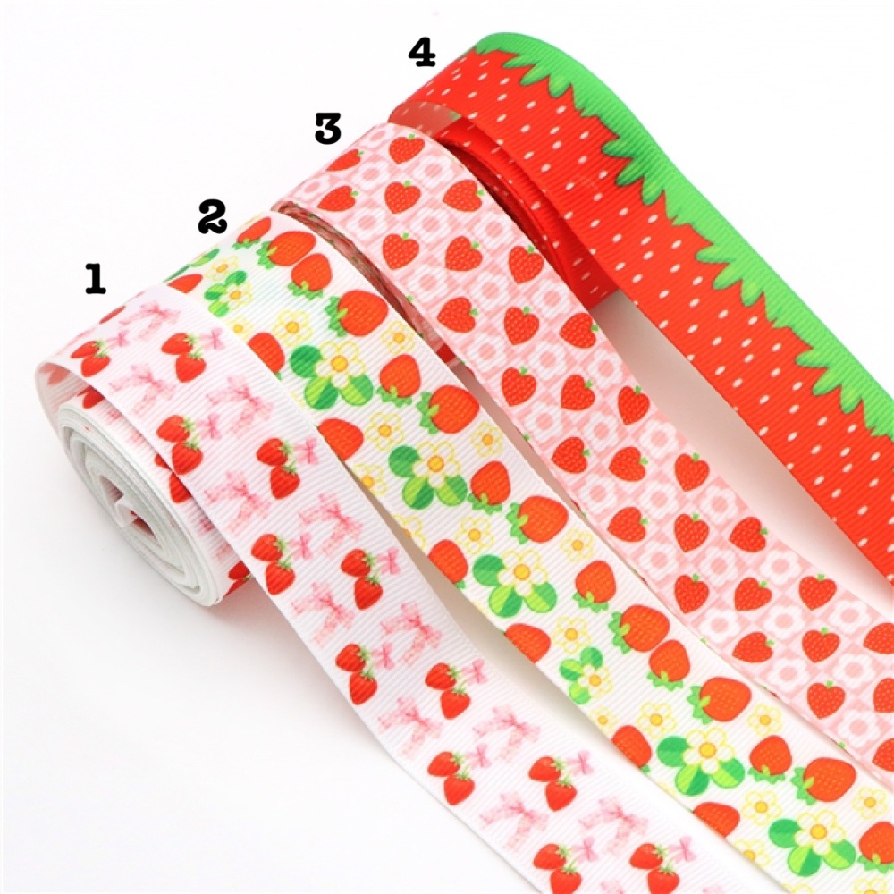 22mm Strawberry Series grosgrain ribbon