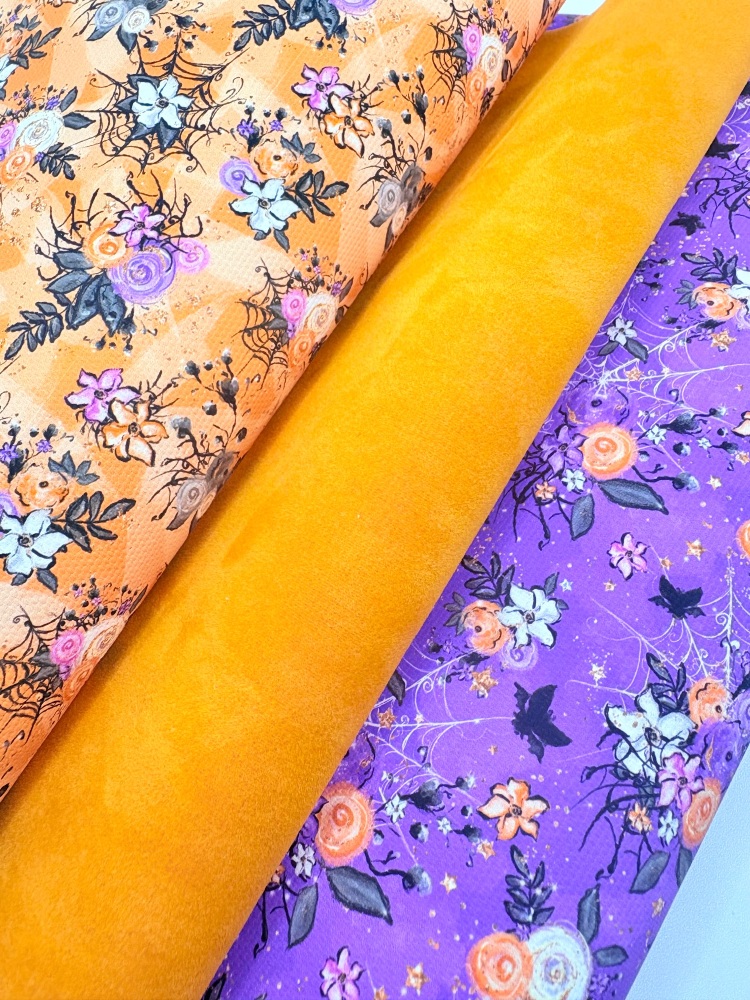 Halloween floral web printed canvas fiver friday bundle