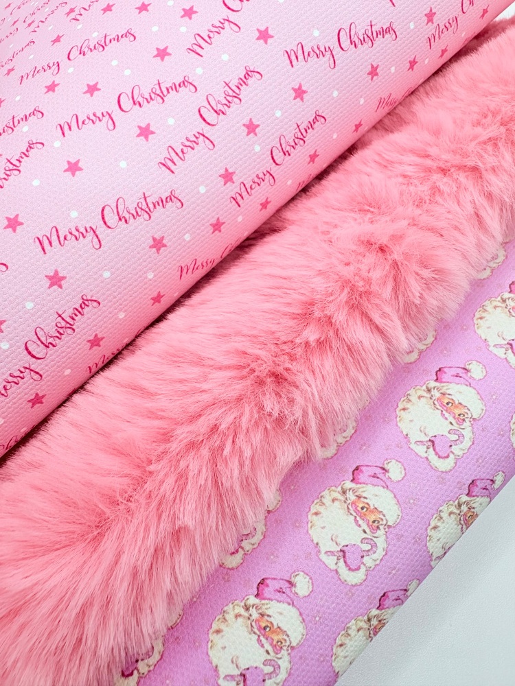 PINK santa claus fur fabric christmas fiver friday bundle