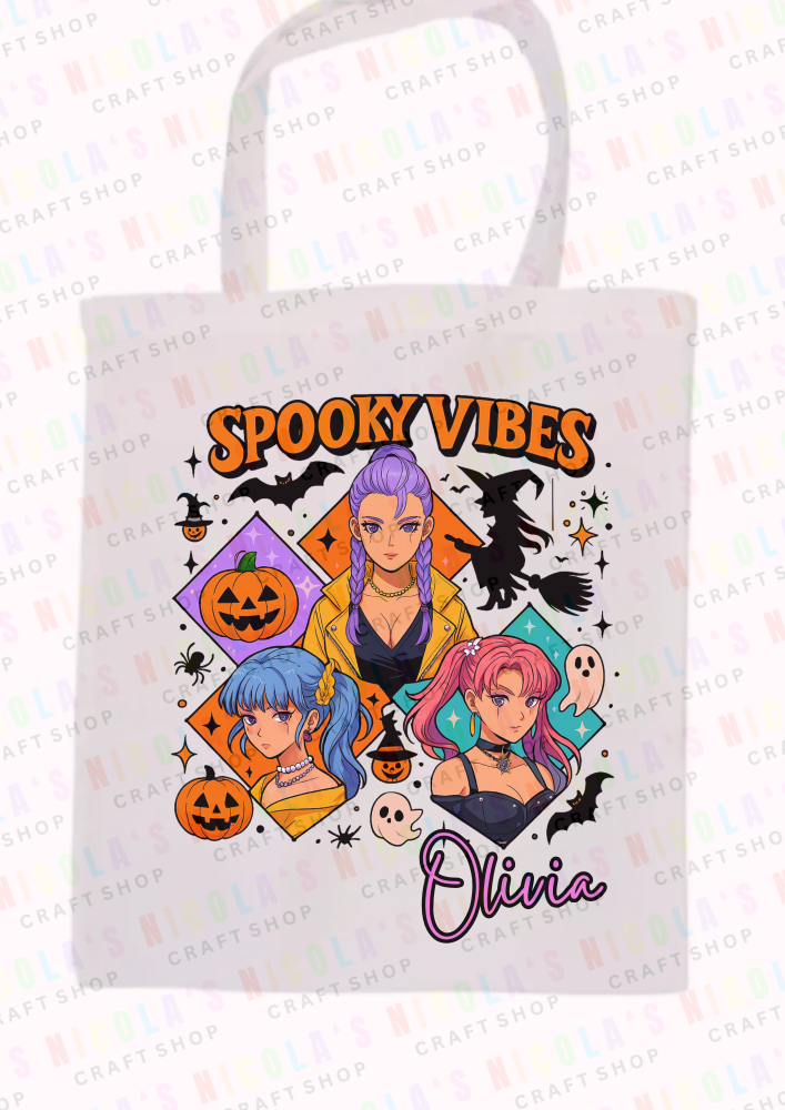 K POP - Spooky vibes Halloween tote bag candy trick or treat