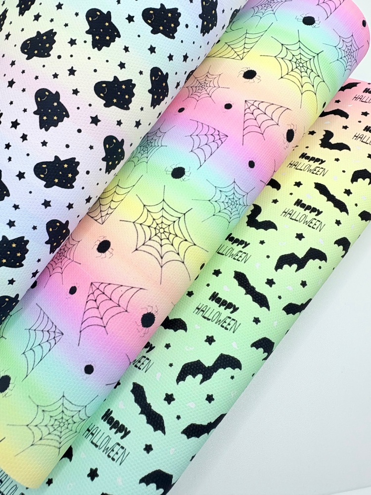 Pastel Halloween rainbow printed canvas fiver friday bundle