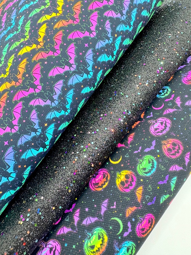 Neon sparkle Halloween printed canvas fiver friday bundle