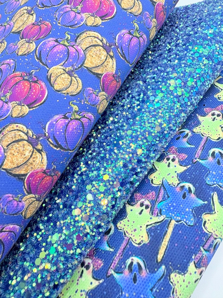 Blue Frosted pumpkin Halloween printed canvas fiver friday bundle