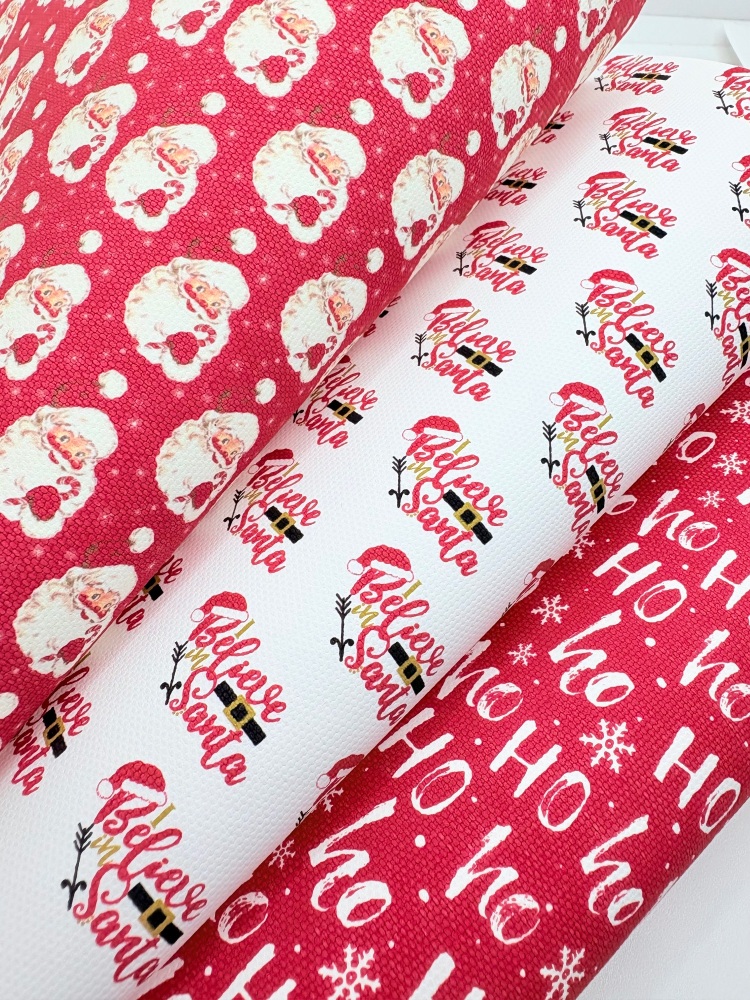 Red Santa believe Christmas printed canvas fiver friday bundle