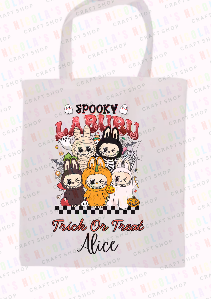 SPOOKY LABUBU - Trick or treat Halloween tote bag candy trick or treat