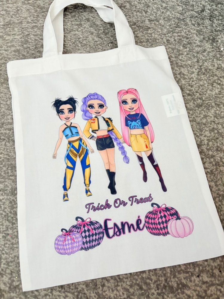 K POP - Mixed girls pumpkins Halloween tote bag candy trick or treat