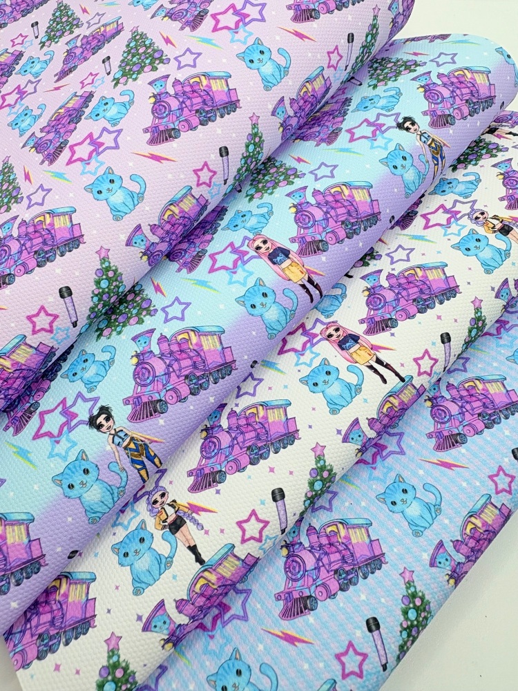 1356 - k pop mixed Christmas patterns printed canvas sheet