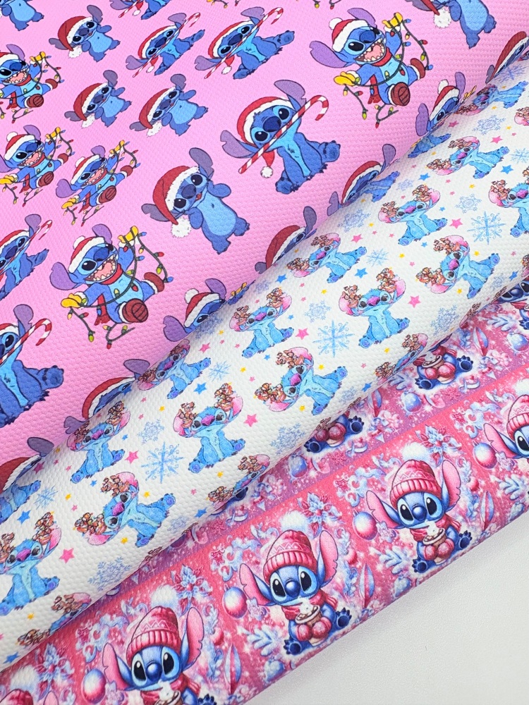Pink blue alien Christmas printed canvas fiver friday bundle