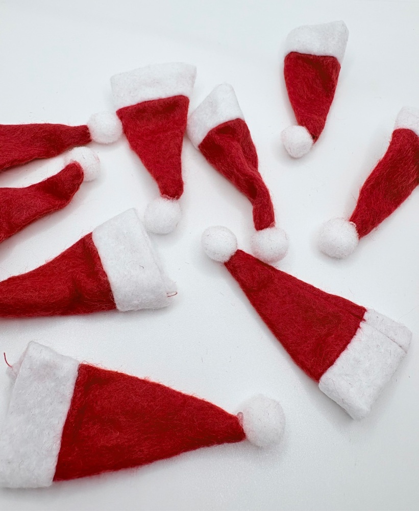 Christmas mini Santa hat embellishment