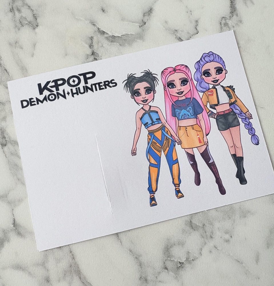 k pop demon hunters printed bow card (PACK OF 10)