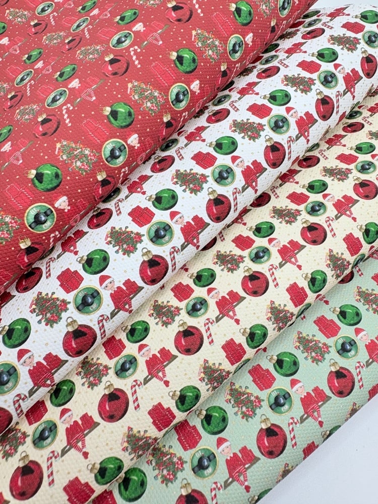 1356 - Christmas Elf on the shelf patterns printed canvas sheet