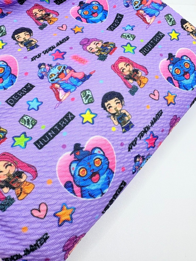 Purple k pop Printed Bullet Fabric