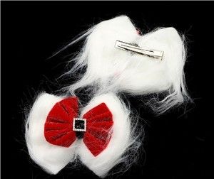 LONG FUR Santa claus inspired Hair bow