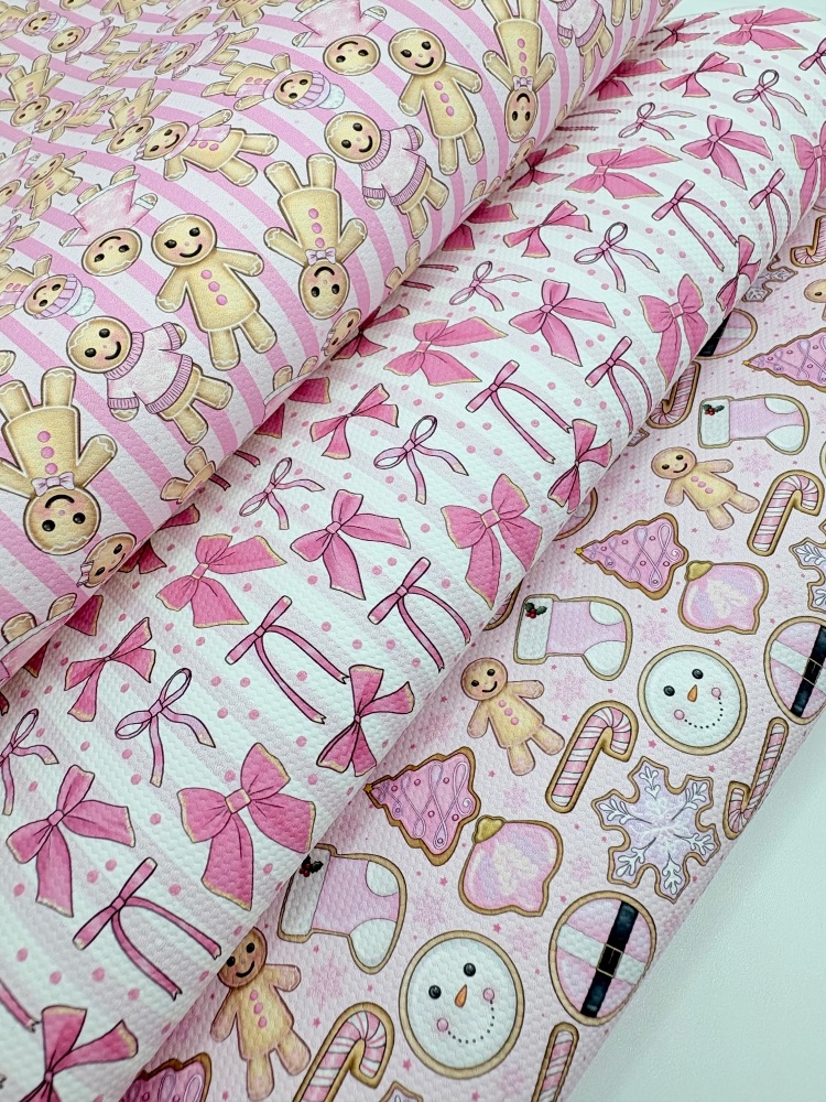 Christmas pink gingerbread cookies printed canvas fiver friday bundle