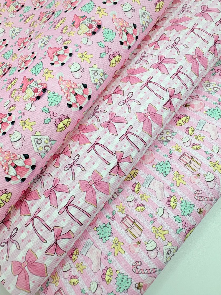 Pink gonk Christmas mixed printed canvas fiver friday bundle