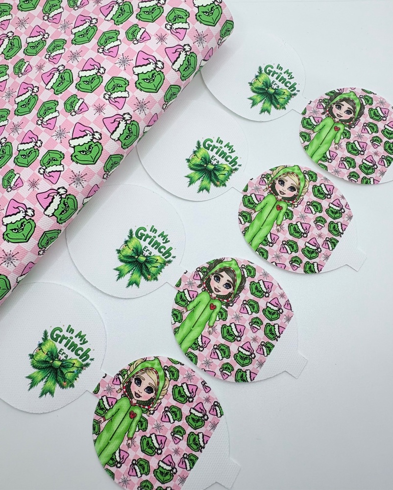 Christmas in my grinch era onesie girl pre cut printed bow loop
