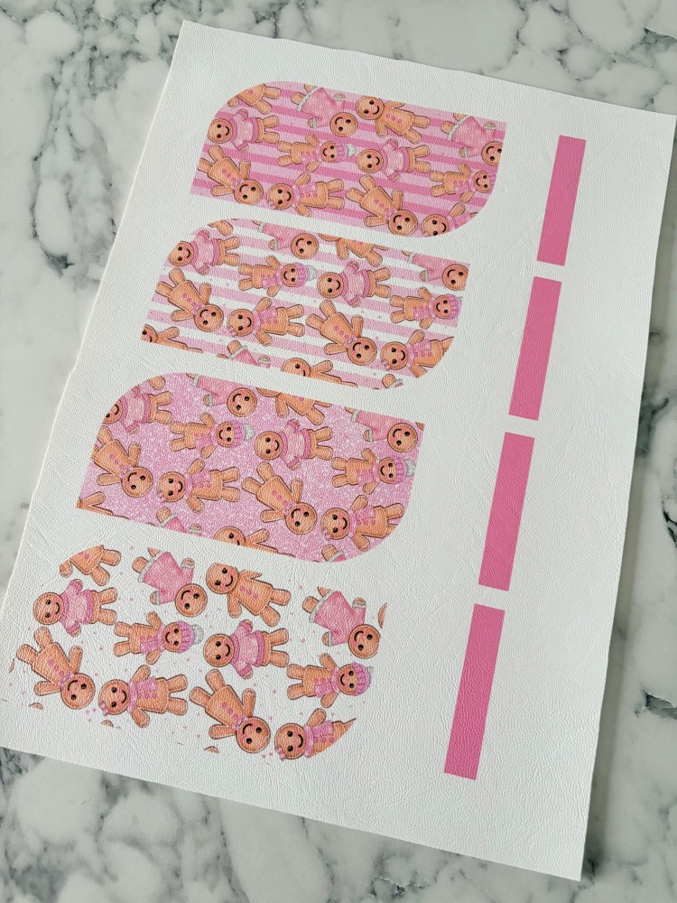 Gingerbread Pinch Bow Cut n Pinch printed leather sheet