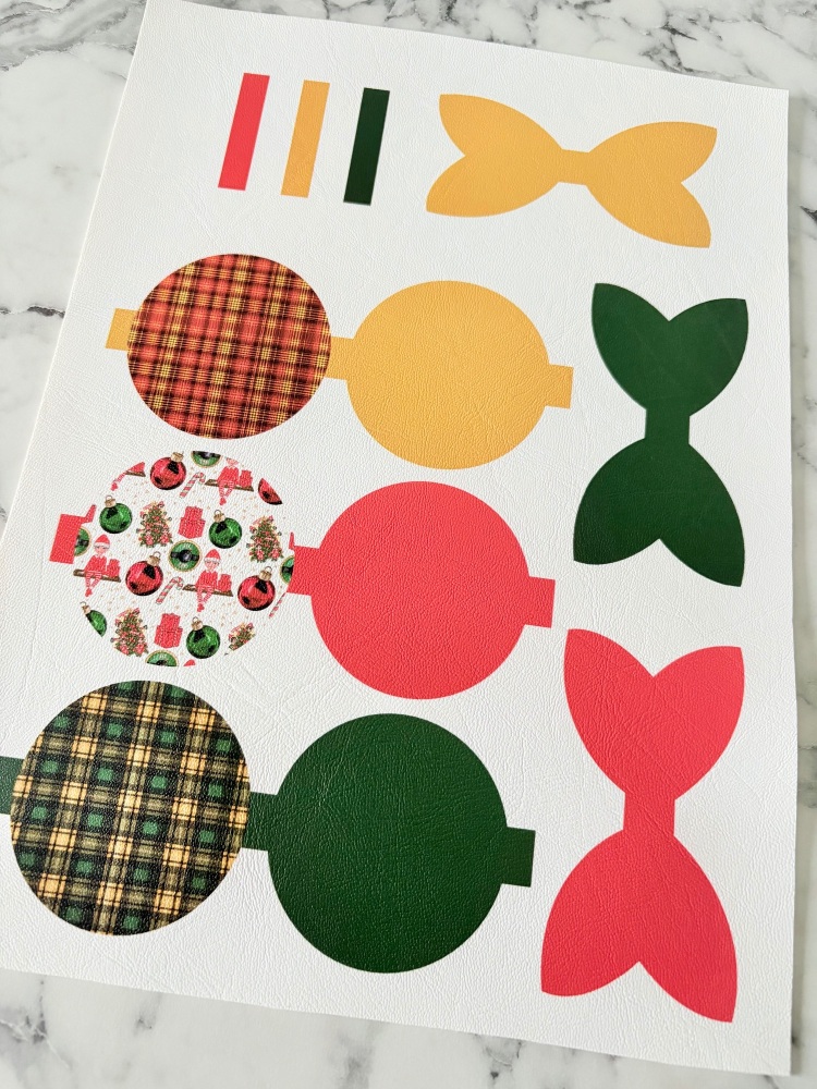 Christmas tartans Cut n make printed leather sheet