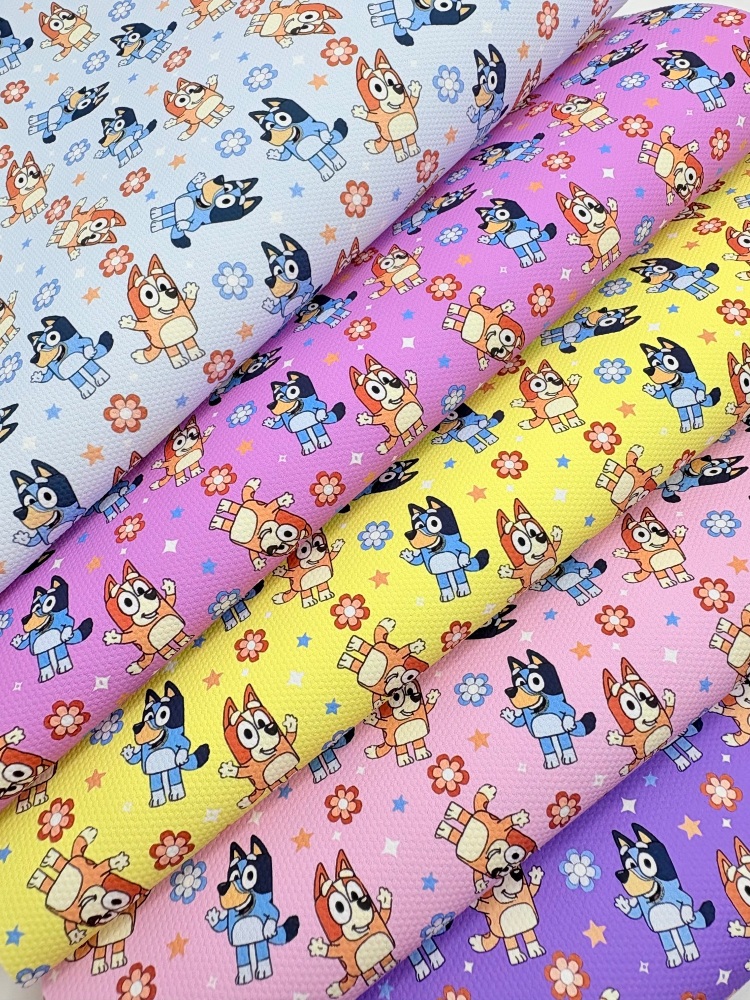 1390 - Bluey mixed colours printed canvas