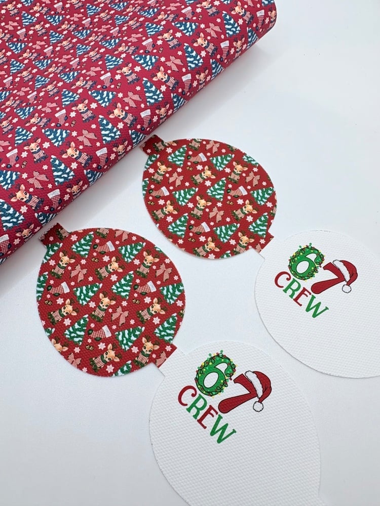 67 crew six seven pre cut printed bow loop