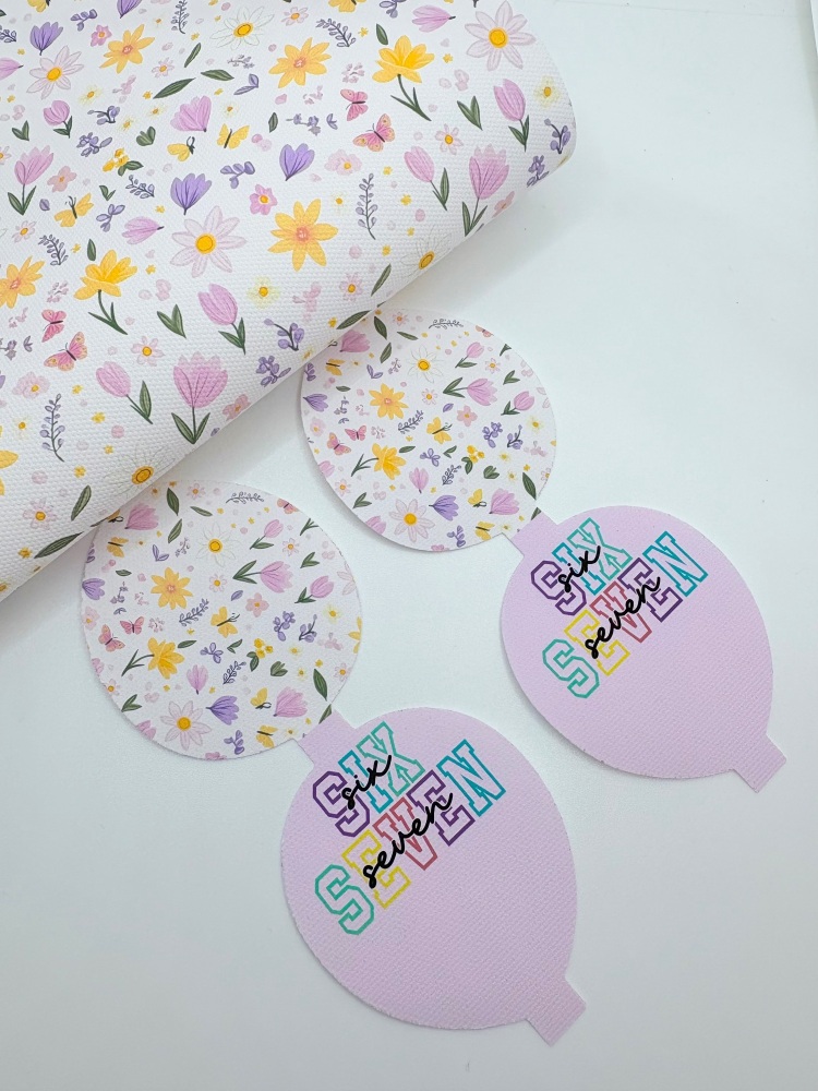 67 pastel floral six seven pre cut printed bow loop