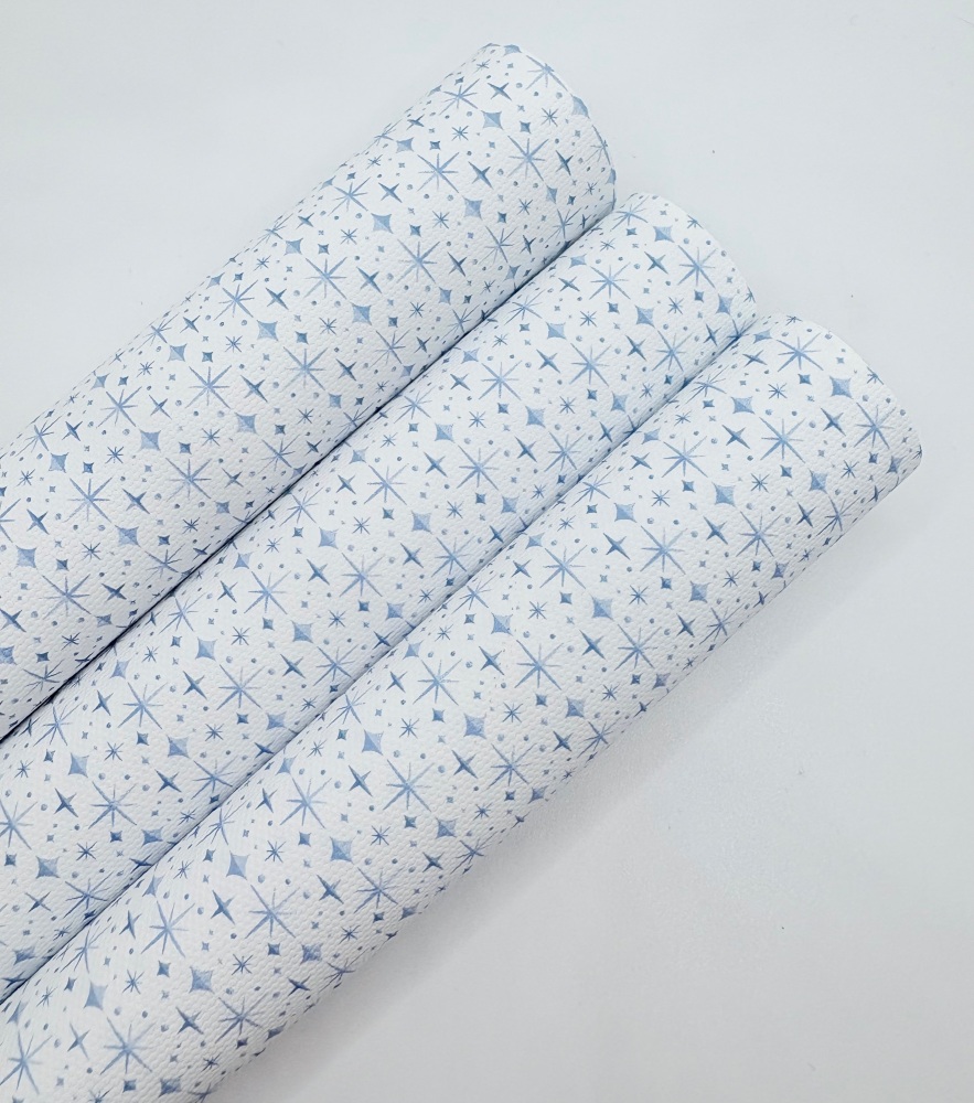 1381 - Silver star diamond stars printed canvas sheet