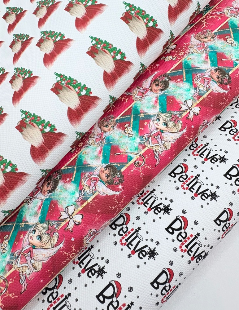 Red backward Christmas girl printed canvas fiver friday bundle