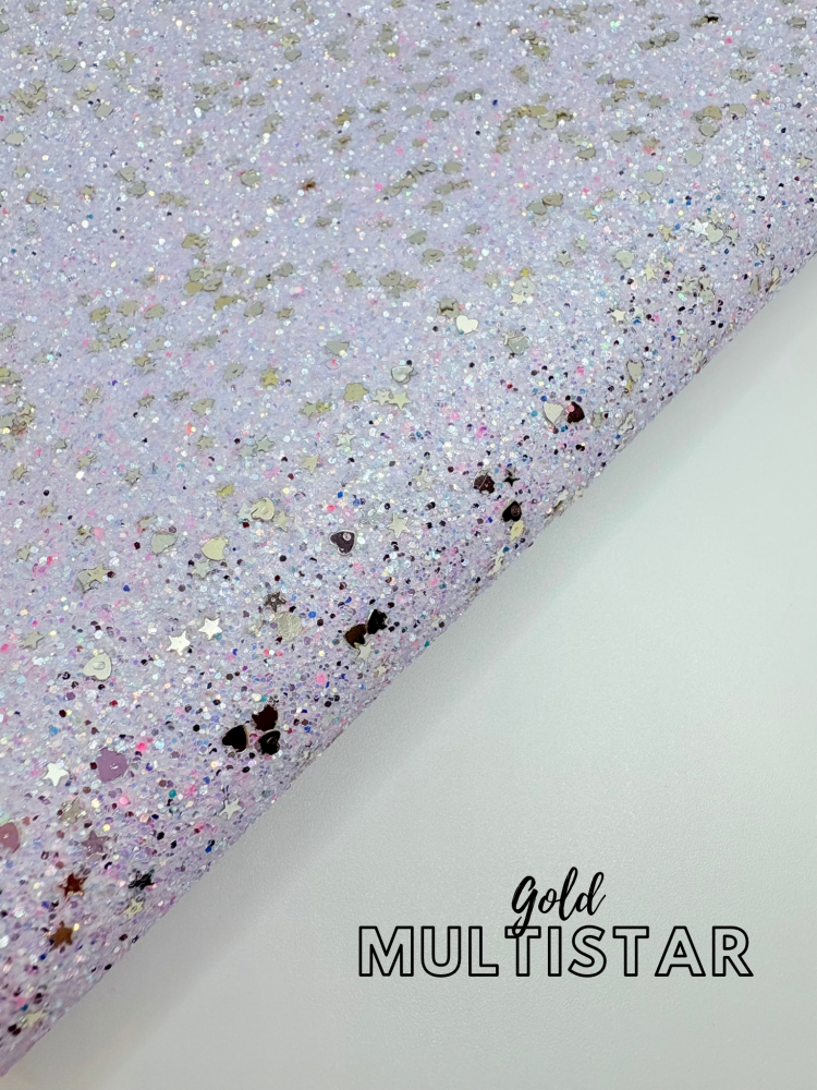 Pastel Blue lilac mix Golden sequin luxury fine glitter
