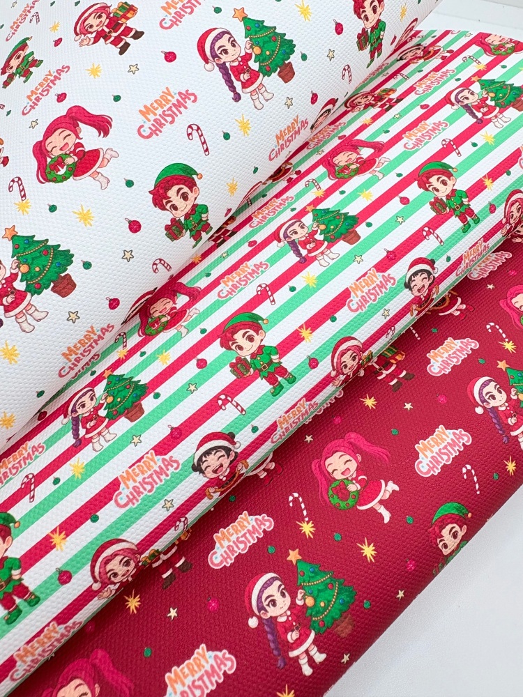 1759  - Merry Christmas k pop demon hunters print printed canvas fabric sheet