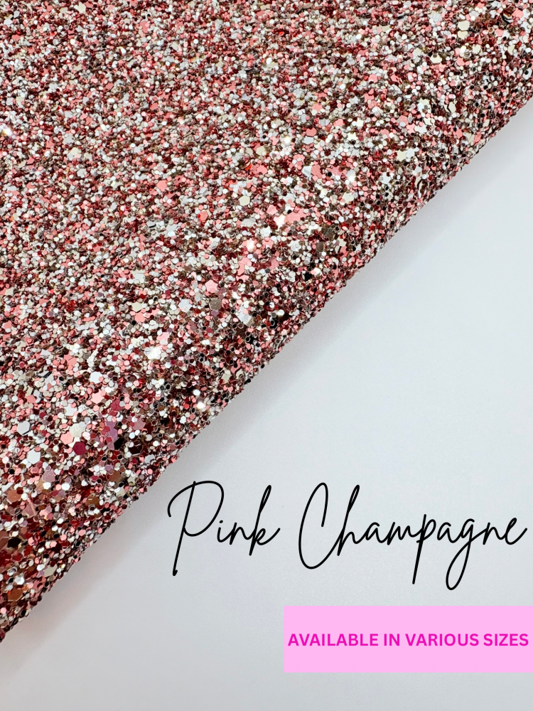 LUXURY -  Pink Champagne chunky glitter fabric