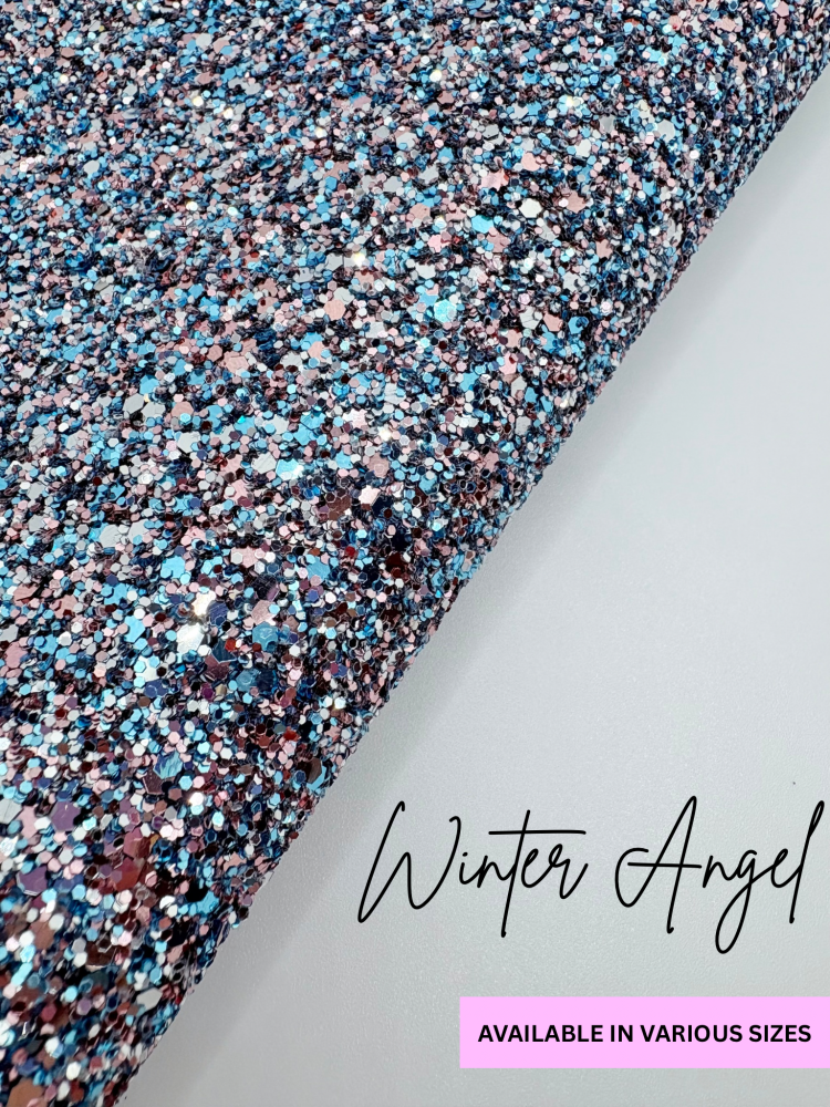 LUXURY -  Winter Angel chunky glitter fabric (larger speckles of nutcracker)