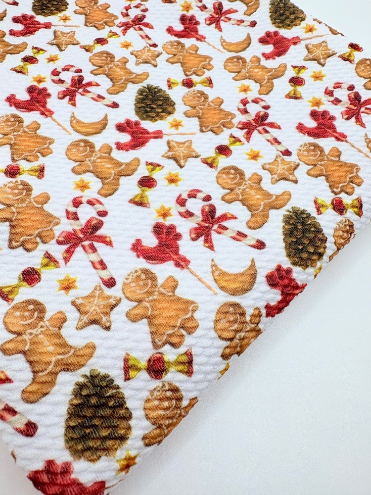 Gingerbread cookies christmas Printed Bullet Fabric
