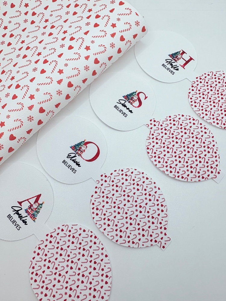 Christmas santa watercolour initial personalised printed pre cut bow loop