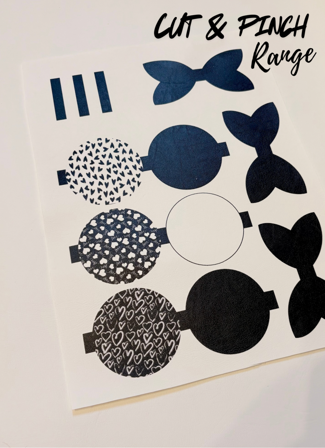 Monochrome Valentine Cut n make printed leather sheet