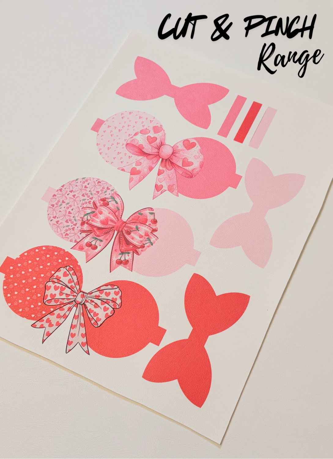 Pink Valentine Digital Cut n make printed leather sheet